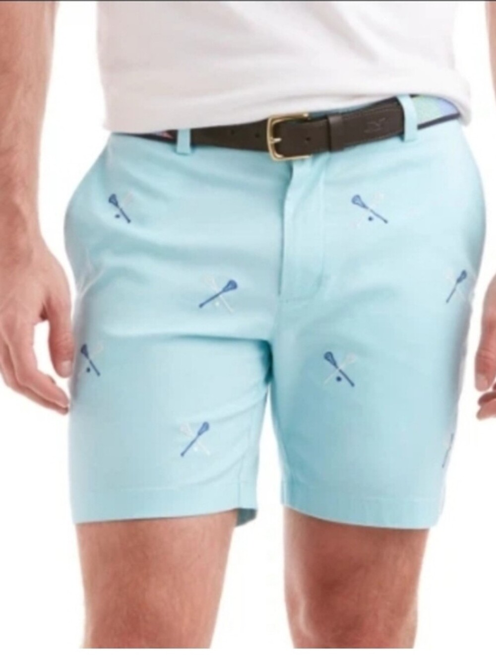 Vineyard Vines Aqua Blue Embroidered Paddle Shorts